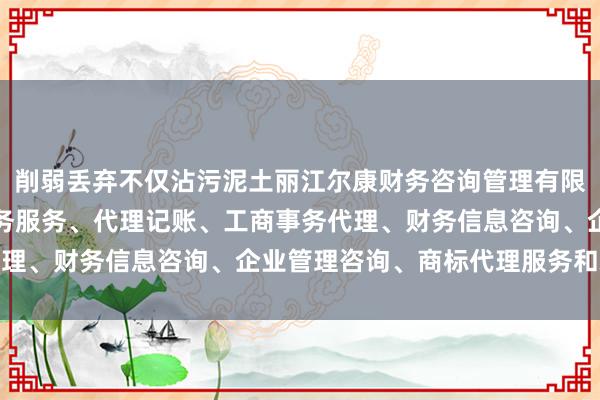 削弱丢弃不仅沾污泥土丽江尔康财务咨询管理有限公司、会计、审计及税务服务、代理记账、工商事务代理、财务信息咨询、企业管理咨询、商标代理服务和水源